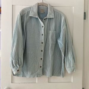L.L. Bean women’s petite large light blue corduroy collared shirt